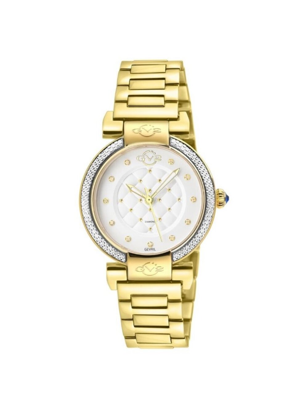 NWT Gv2 By Gevril Berletta Quartz Diamond White Dial Ladies Watch